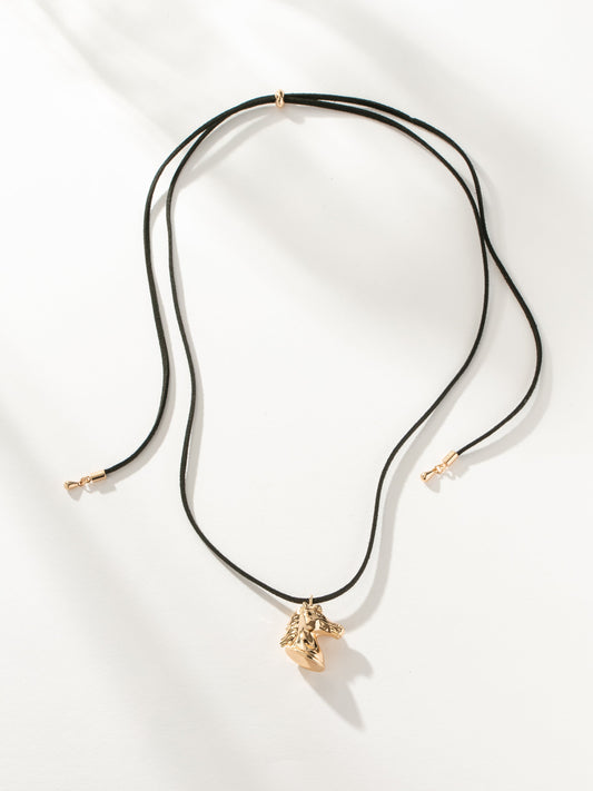 Saddle Up Horse Cord Necklace | Gold | Product Image | Uncommon James