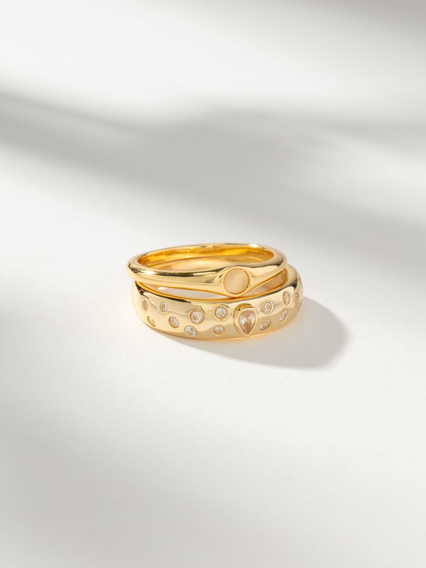 Aqua Ring Stack (Set of 2) | Gold | Product Image | Uncommon James