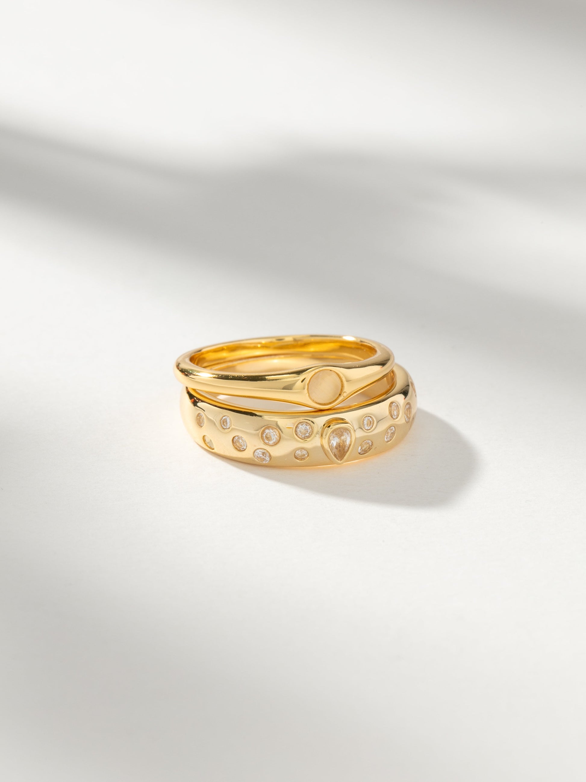 Aqua Ring Stack (Set of 2) | Gold | Product Image | Uncommon James