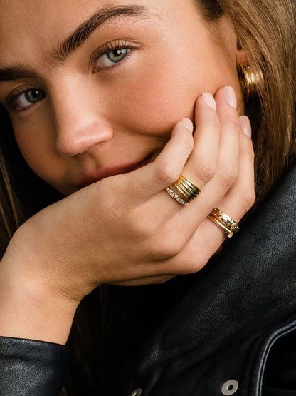["Aqua Ring Stack (Set of 2) ", " Gold ", " Model Image ", " Uncommon James"]