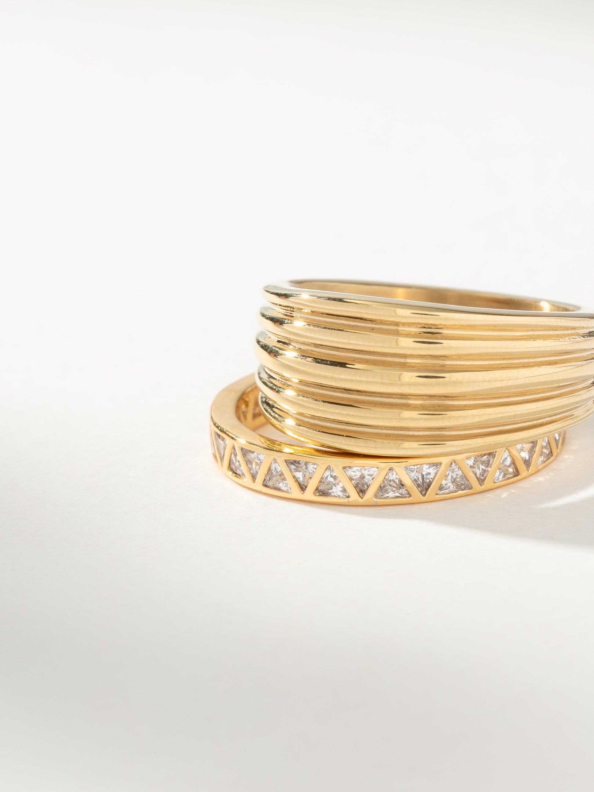 Chateau Statement Ring (Set of 2) | Gold | Product Image | Uncommon James