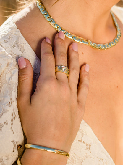["Chateau Statement Ring (Set of 2) ", " Gold ", " Campaign Image ", " Uncommon James"]