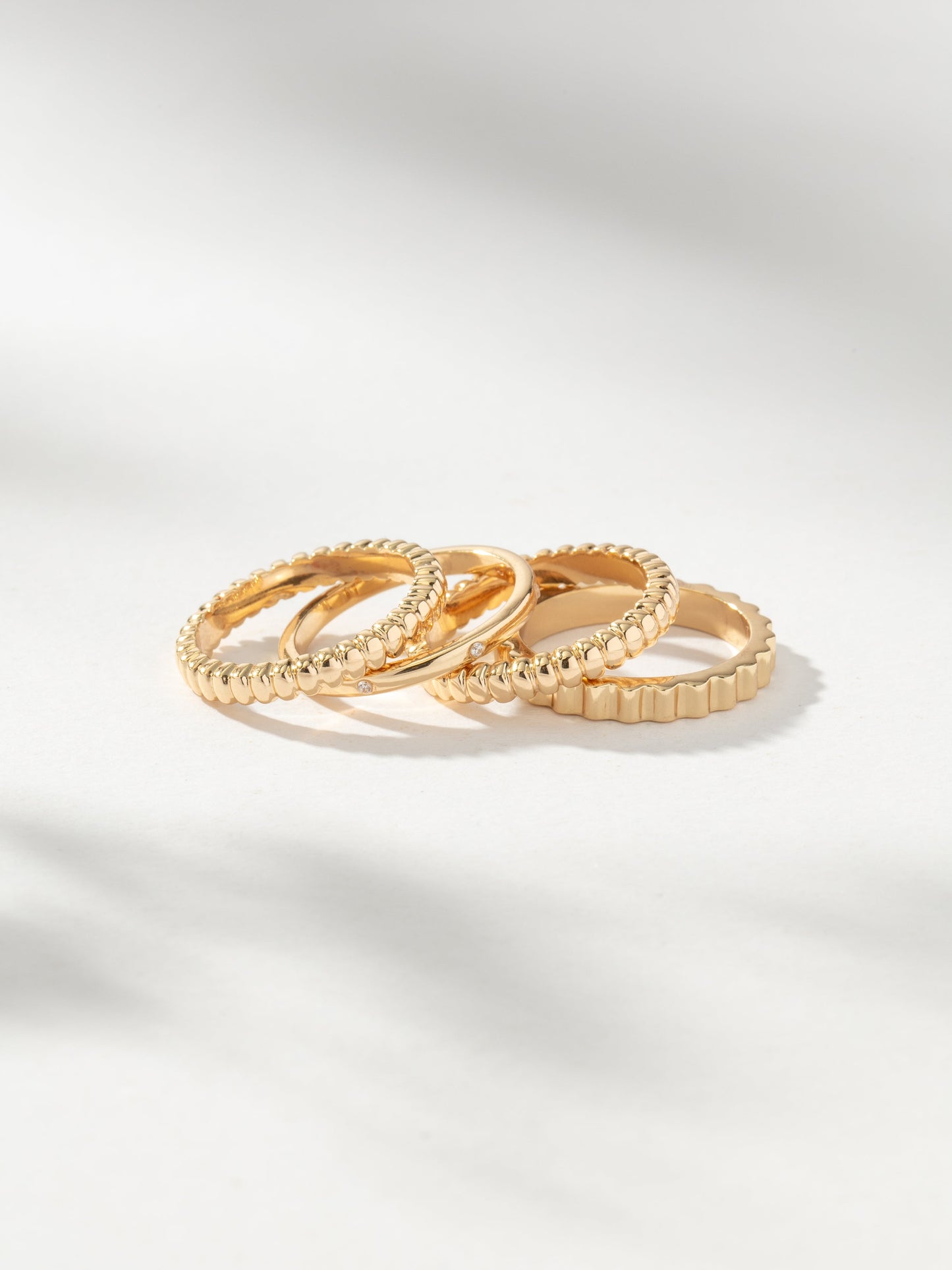 High Tide Ring Stack (Set of 4) | Gold | Product Image | Uncommon James