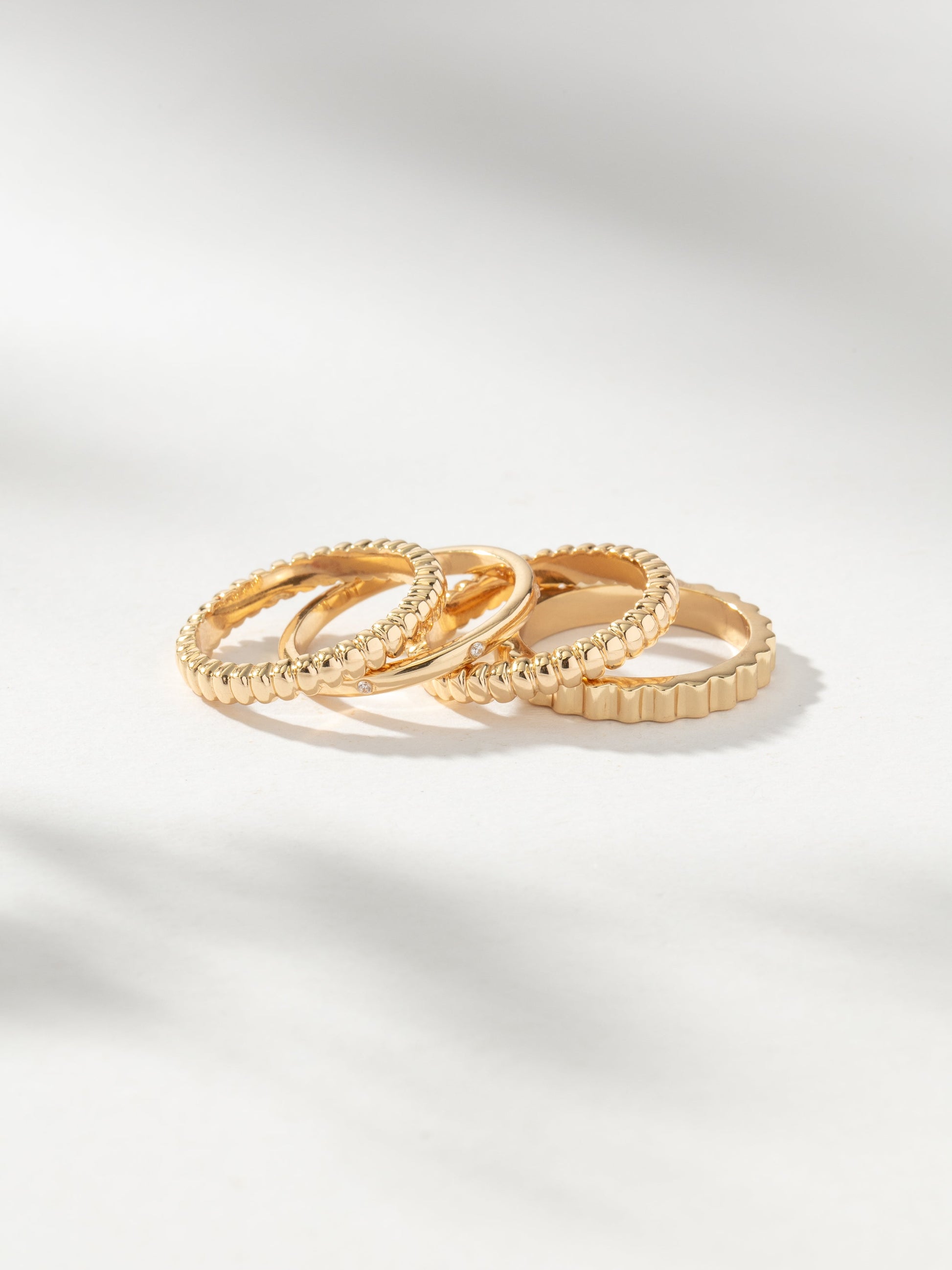 High Tide Ring Stack (Set of 4) | Gold | Product Image | Uncommon James