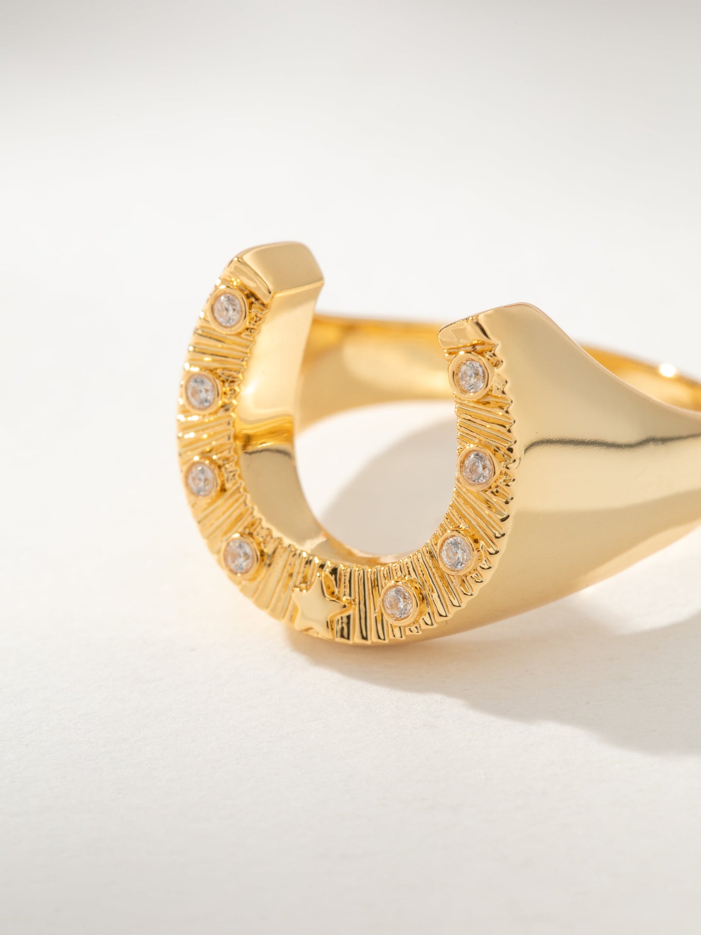 Lucky Horseshoe Ring | Gold | Product Image | Uncommon James