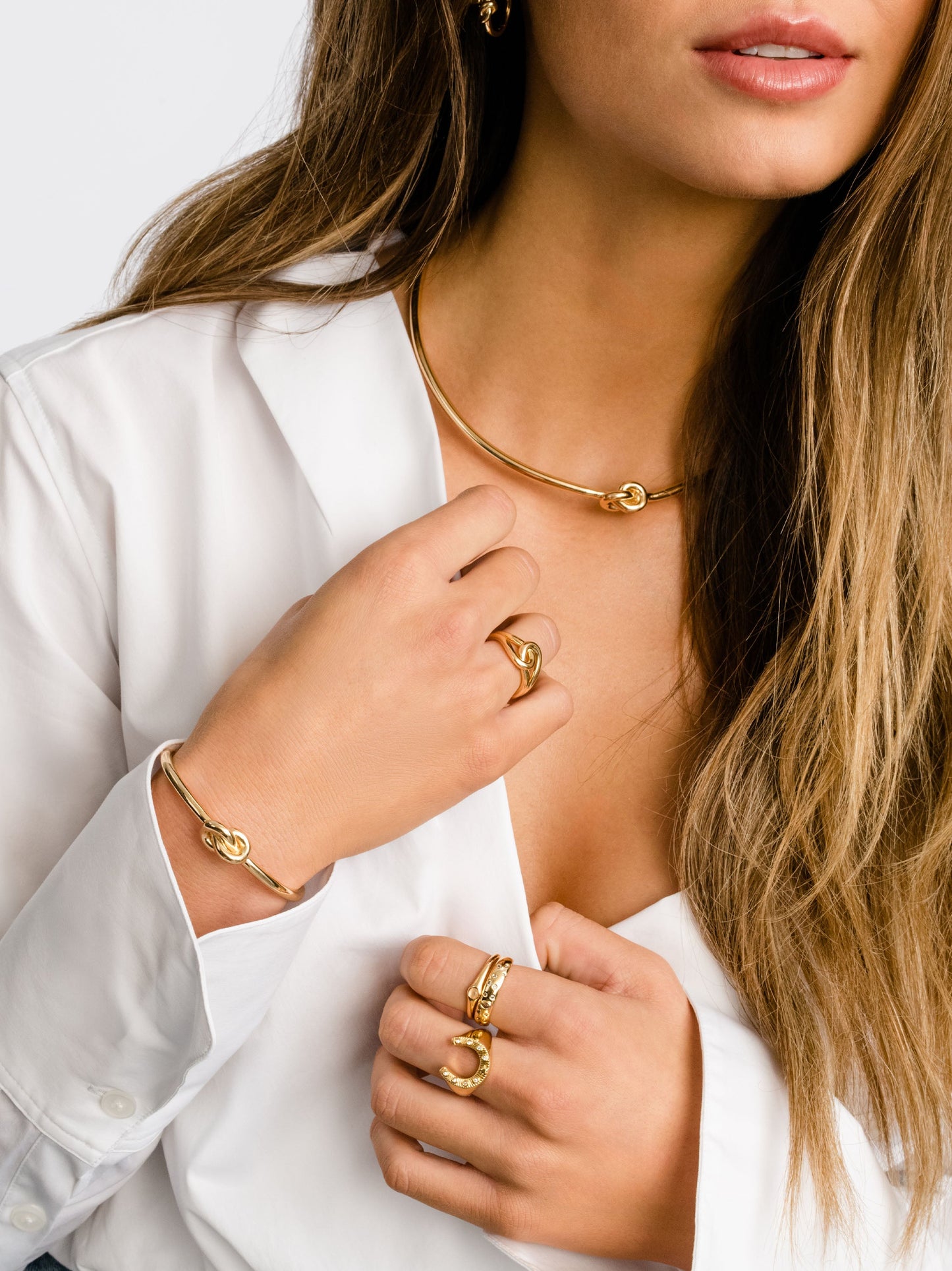 Lucky Horseshoe Ring | Gold | Model Image | Uncommon James