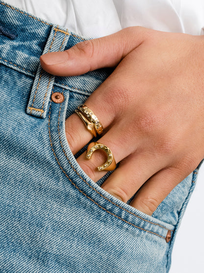 ["Lucky Horseshoe Ring ", " Gold ", " Model Image ", " Uncommon James"]