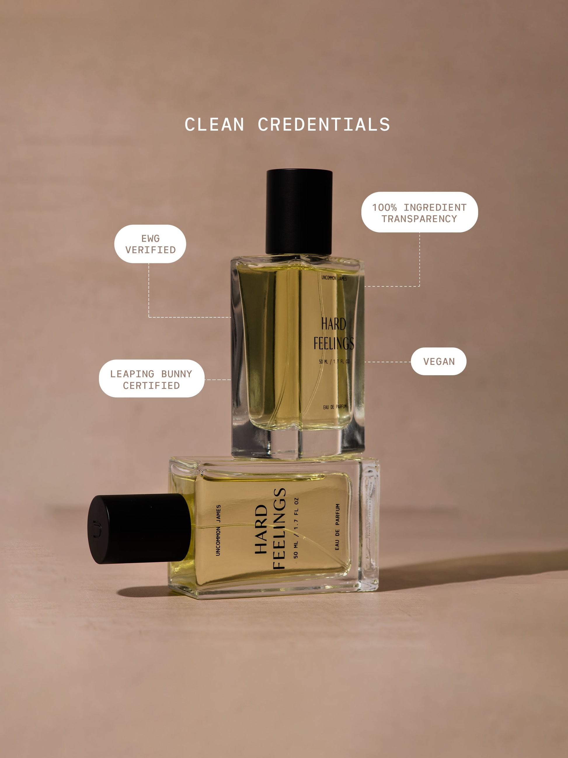 Hard Feelings Eau De Parfum | Full Size / 1.75 fl oz | Promise Badge Image | Uncommon James