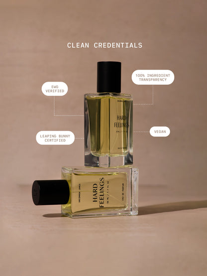 ["Hard Feelings Eau De Parfum ", " Full Size / 1.75 fl oz ", " Promise Badge Image ", " Uncommon James"]