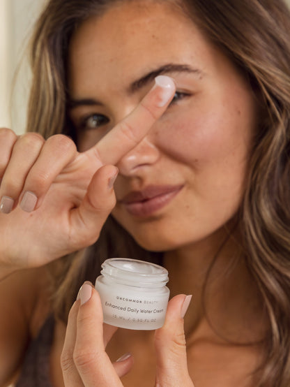 ["Enhanced Daily Water Cream ", " Travel / .50 fl oz ", " Model Image 2 ", " Uncommon Beauty"]