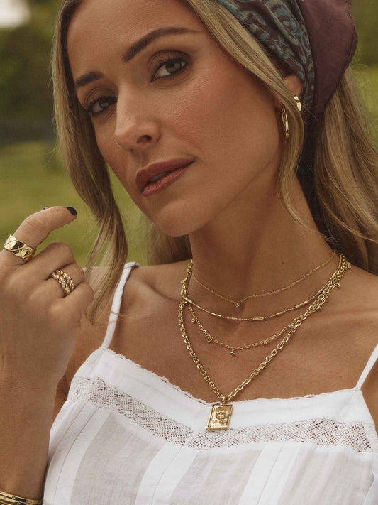 Daydreaming Chain Necklace Stack | Gold | Campaign Image | Uncommon James