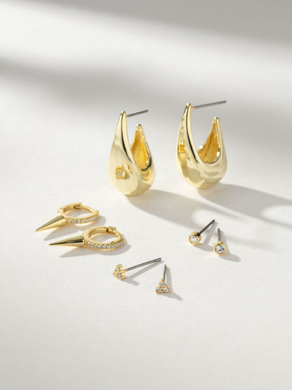 ["Impeccable Taste Earring Set ", " Gold ", " Product Image ", " Uncommon James"]