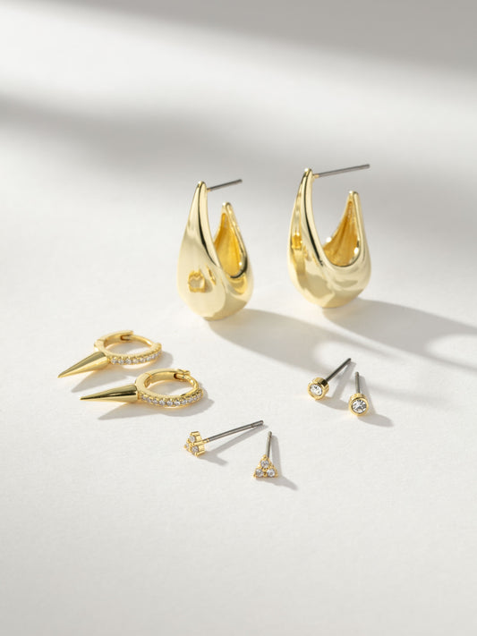 Impeccable Taste Earring Set | Gold | Campaign Image | Uncommon James