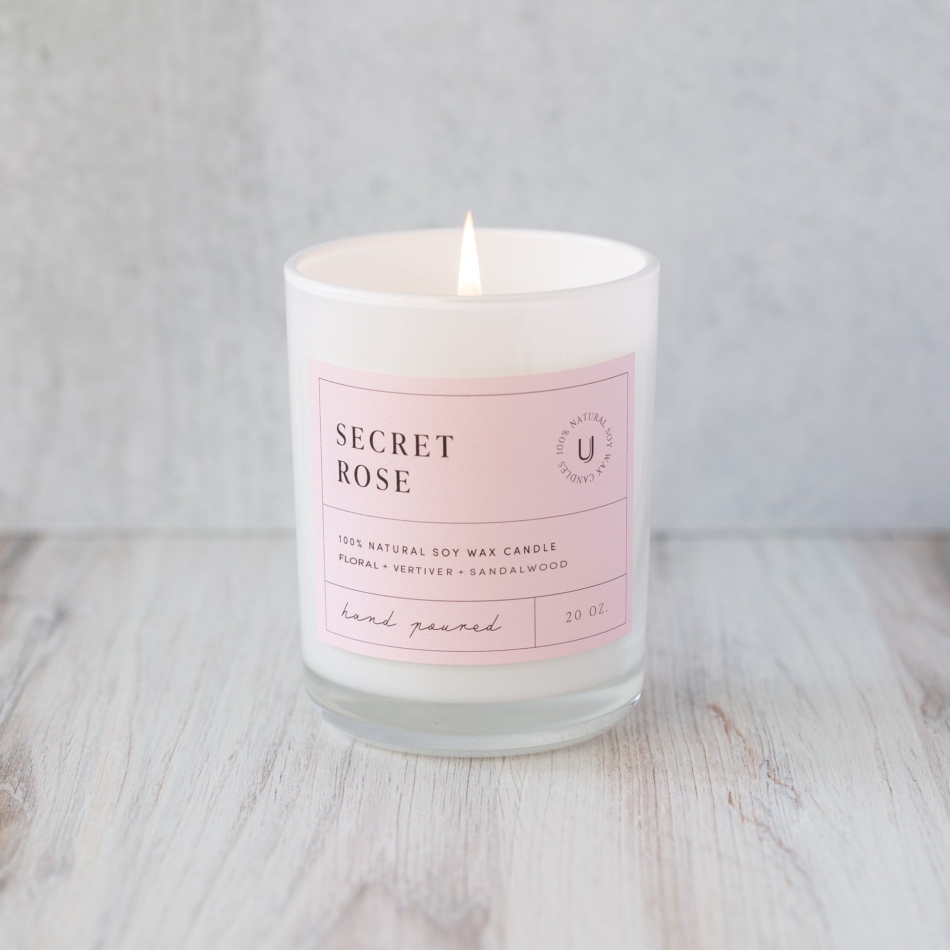 Secret Rose Candle | 20 OZ | Product Detail Image | Uncommon James Home