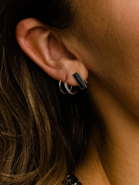 Seeing Double Earrings | Sterling Silver | Model Image | Uncommon James
