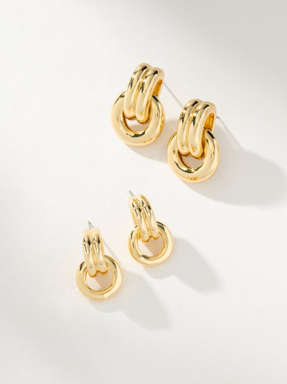 ["Knotted Hoop Earrings ", " Gold S Gold L ", " Group Image ", " Uncommon James"]