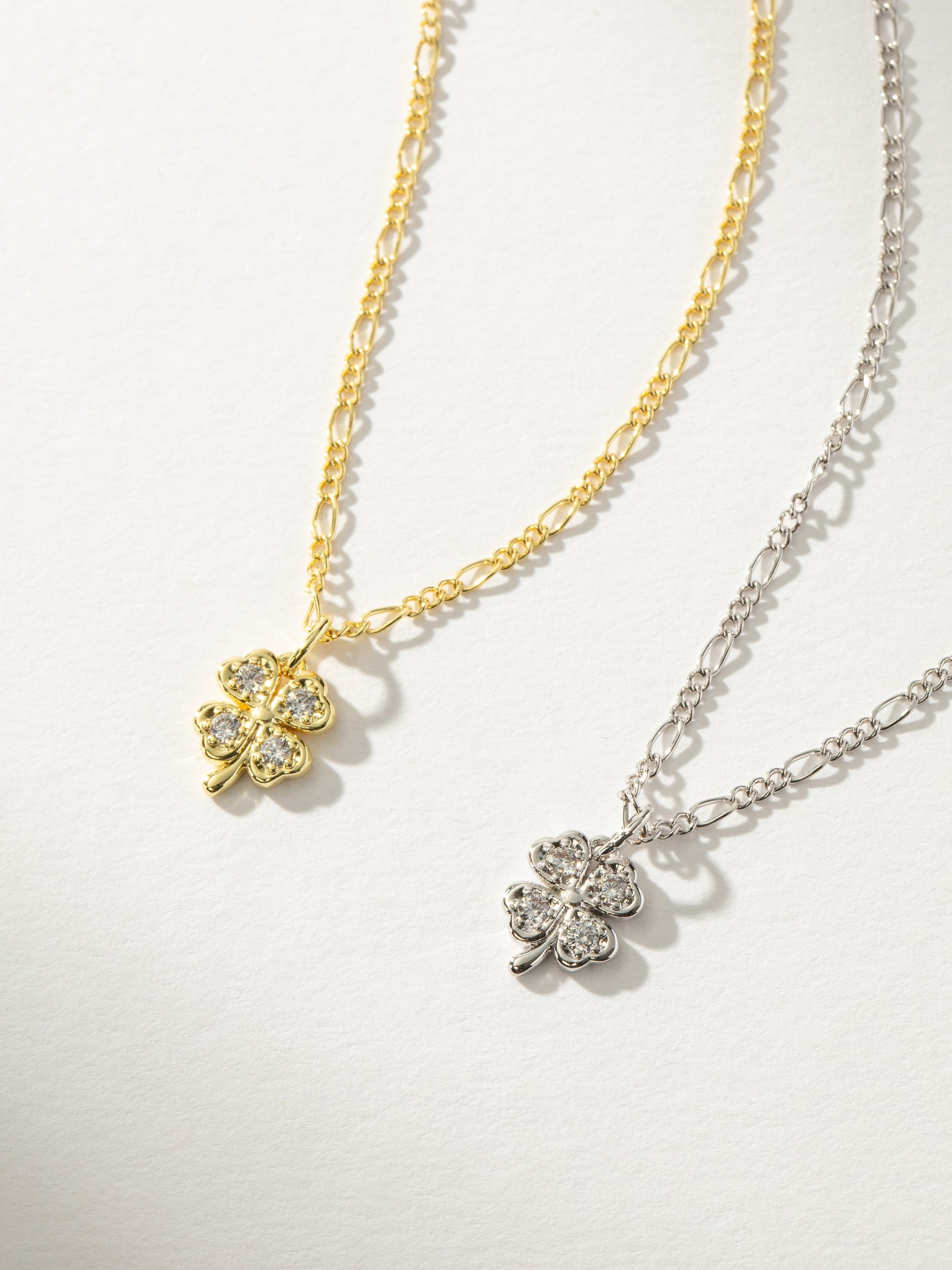 Four Leaf Clover Necklace | Gold Silver | Group Image | Uncommon James