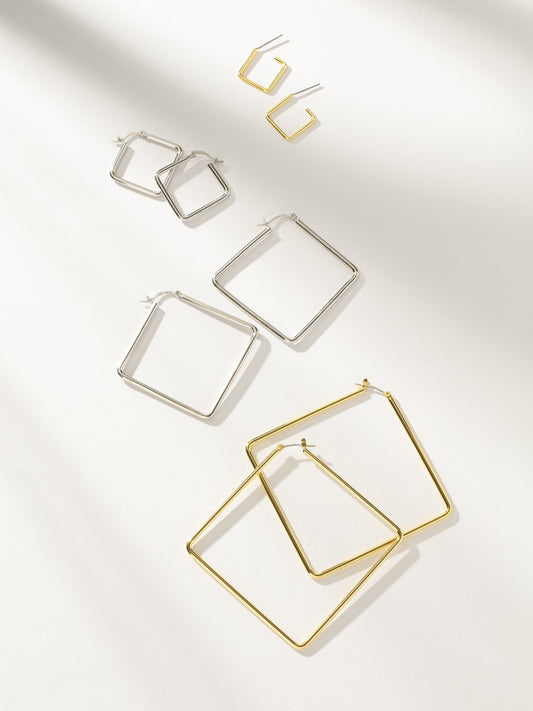 Girl Boss Hoop Earrings | Gold Silver | Group Image | Uncommon James