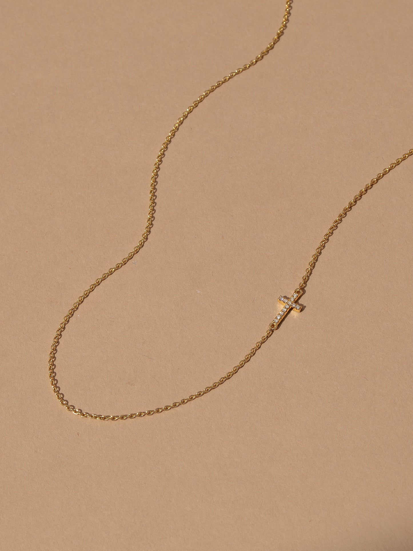 Side Cross Vermeil Necklace | Gold Vermeil | Product Image | Uncommon James