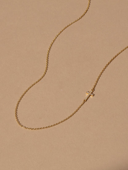 Side Cross Vermeil Necklace | Gold Vermeil | Product Image | Uncommon James
