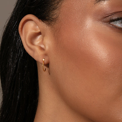 ["Luxurious Touch Vermeil Hoop Earrings ", " Gold Vermeil ", " Model Image 2 ", " Uncommon James"]