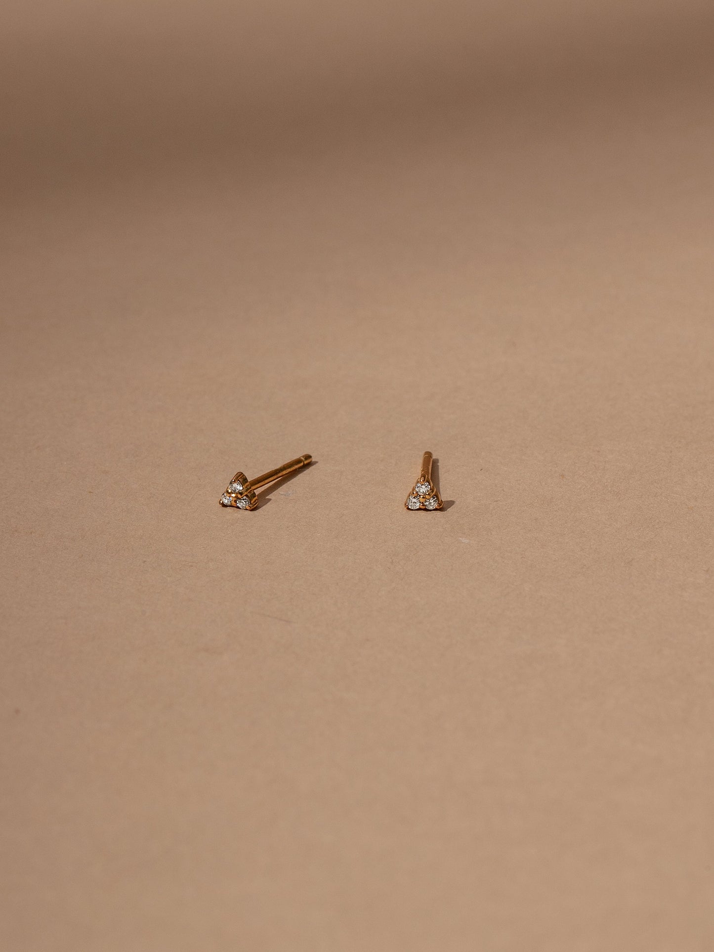 Triangle Diamond Vermeil Stud Earrings | Gold Vermeil | Product Image | Uncommon James