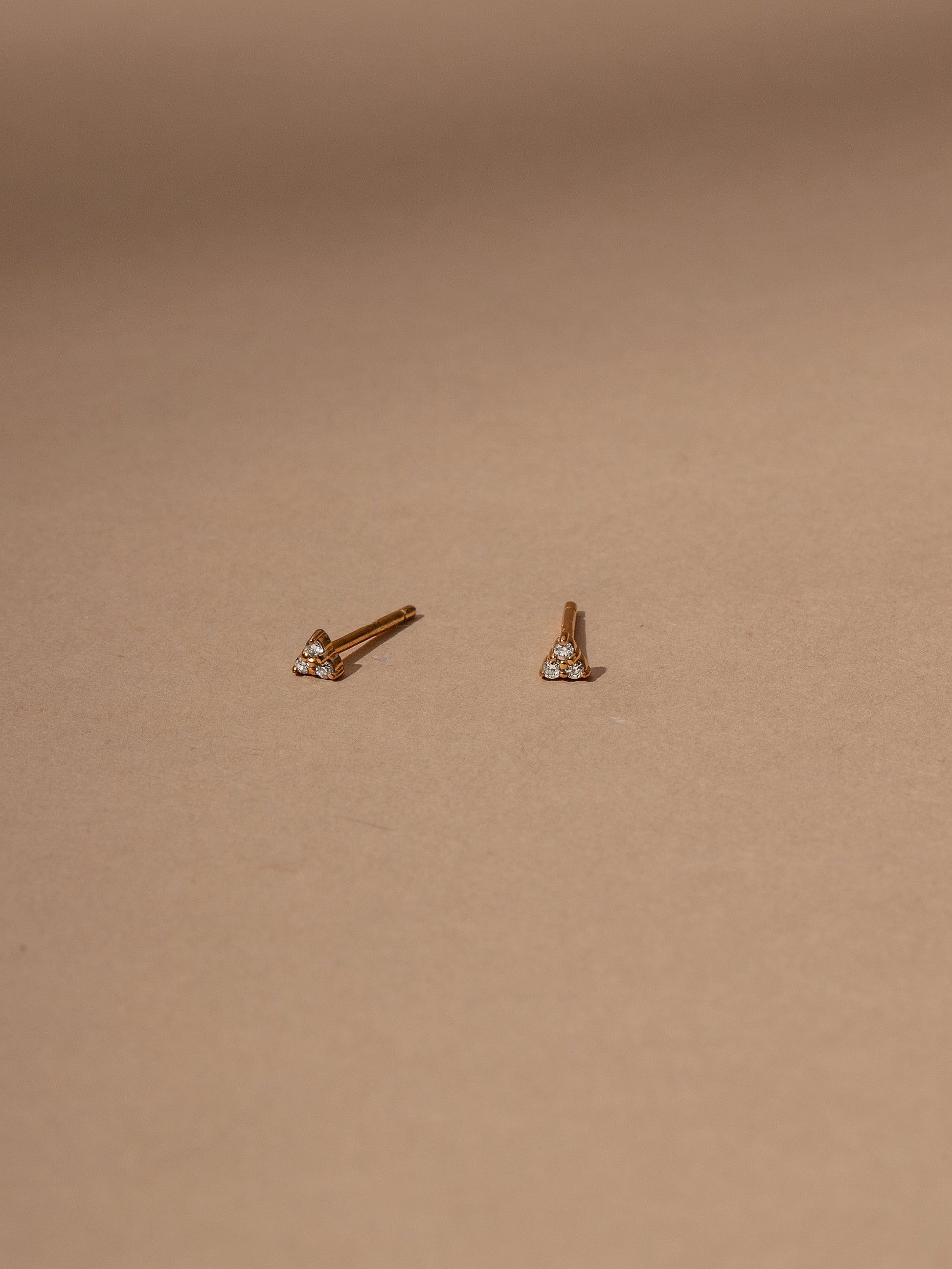 Triangle Diamond Vermeil Stud Earrings | Gold Vermeil | Product Image | Uncommon James