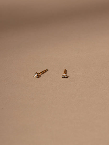 Triangle Diamond Vermeil Stud Earrings | Gold Vermeil | Product Image | Uncommon James