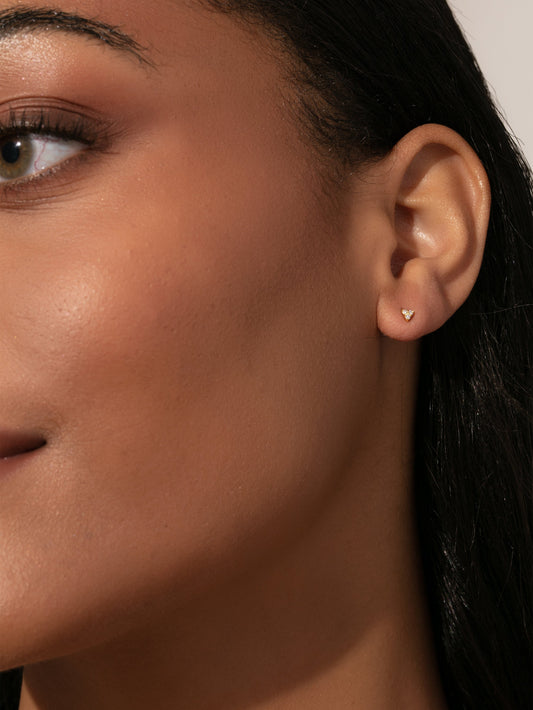 Triangle Diamond Vermeil Stud Earrings | Gold Vermeil | Product Image | Uncommon James