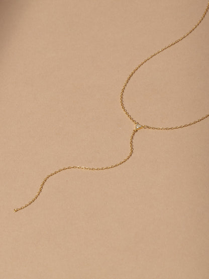 Triangle Diamond Vermeil Lariat Necklace | Gold Vermeil | Product Image | Uncommon James