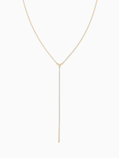 ["Triangle Diamond Vermeil Lariat Necklace ", " Gold Vermeil ", " Product Detail Image ", " Uncommon James"]