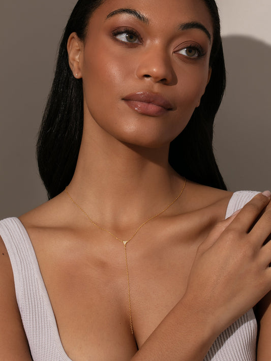 Triangle Diamond Vermeil Lariat Necklace | Gold Vermeil | Product Image | Uncommon James