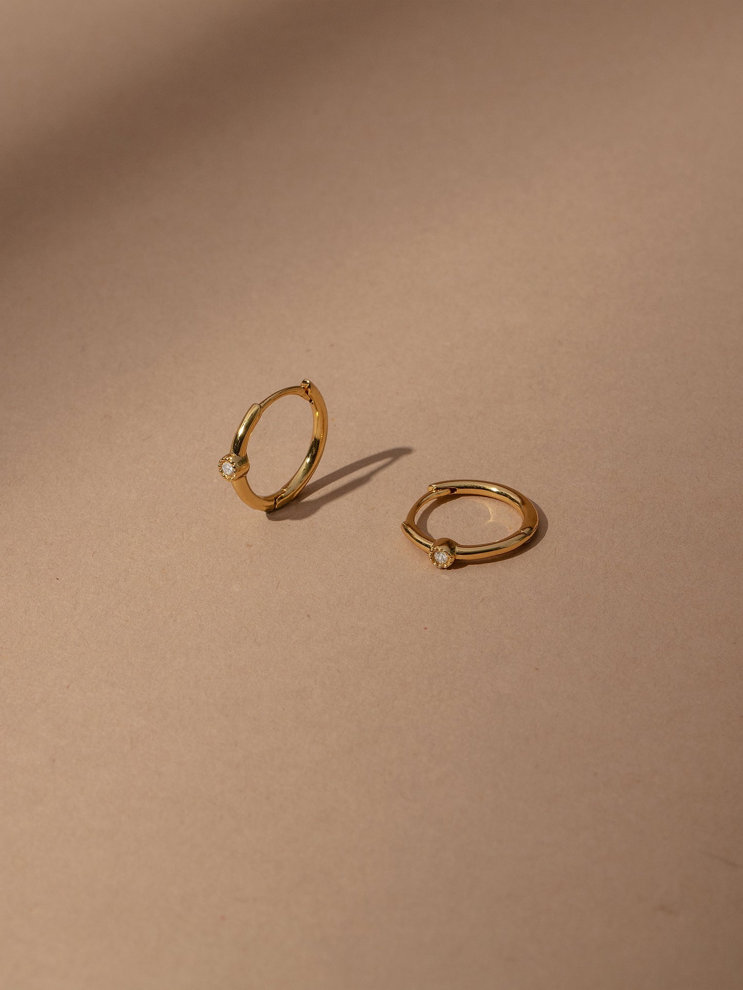 Solo Diamond Vermeil Huggies | Gold Vermeil | Product Image | Uncommon James
