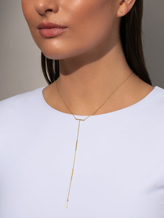 Levels Vermeil Lariat Necklace | Gold Vermeil | Product Image | Uncommon James