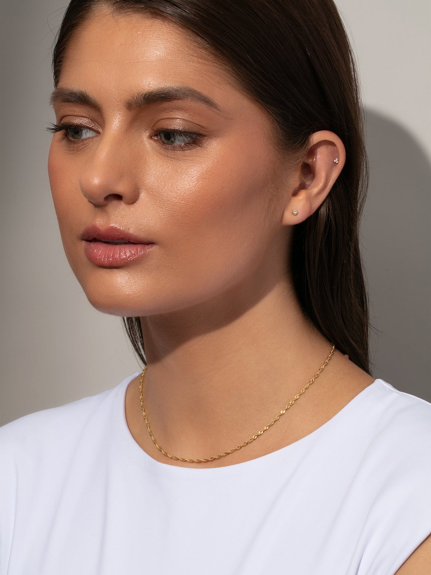 Twist Chain Vermeil Necklace | Gold Vermeil | Model Image | Uncommon James