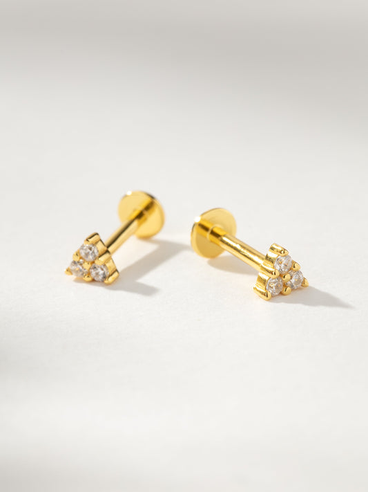 Triangle Diamond Flat Back Earring | Gold Vermeil Pair | Product Image | Uncommon James