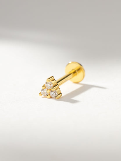 ["Triangle Diamond Flat Back Earring ", " Gold Gold Vermeil Single ", " Product Image ", " Uncommon James"]