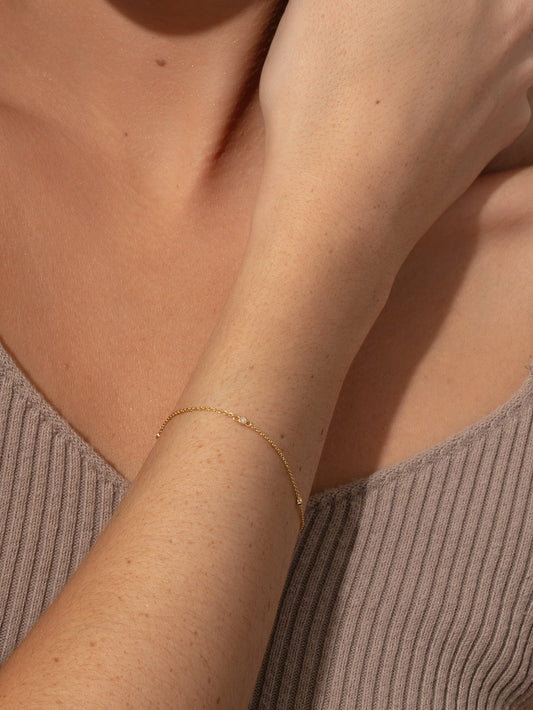 Dainty Diamond Vermeil Bracelet | Gold Vermeil | Product Image | Uncommon James