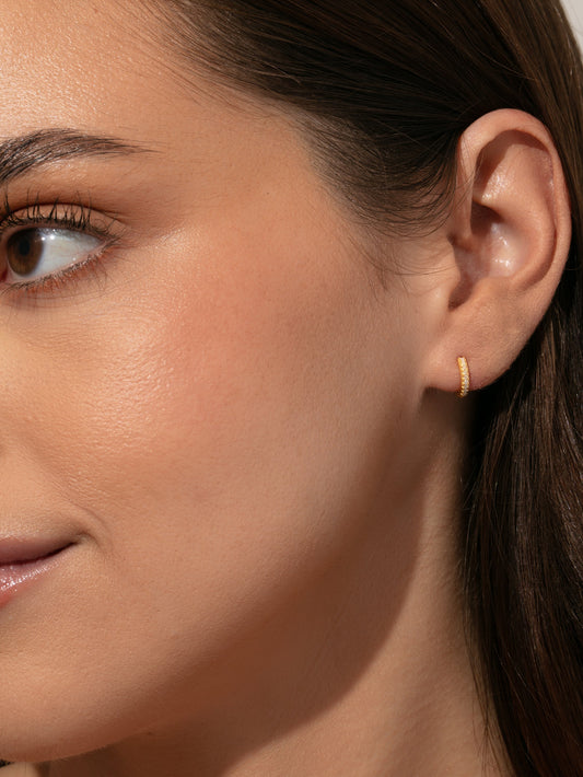 Hollywood Pavé Vermeil Huggies | Gold Vermeil | Product Image | Uncommon James
