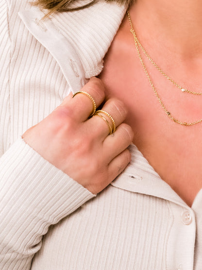["Simple Life Vermeil Ring ", " Gold ", " Model Image 2 ", " Uncommon James"]