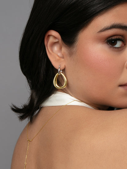 ["Mixed Statement Hoop Earrings ", " Mixed Metal ", " Lifestlye Image ", " Uncommon James"]
