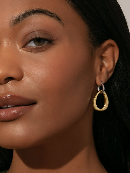 ["Mixed Statement Hoop Earrings ", " Mixed Metal ", " Model Image ", " Uncommon James"]