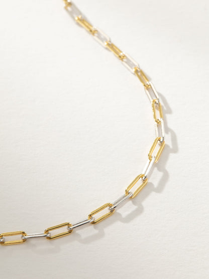["Mixed Dainty Paperclip Chain Necklace ", " Mixed Metal ", " Product Detail Image ", " Uncommon James"]