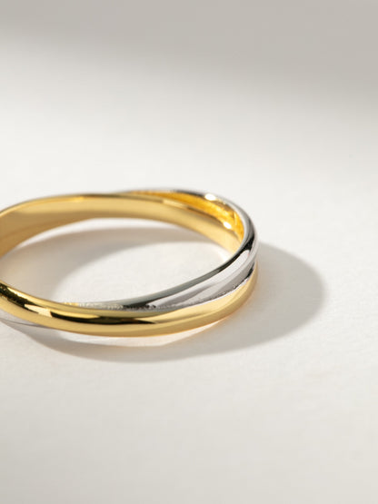 ["Crossed Mixed Ring ", " Mixed Metal ", " Product Detail Image ", " Uncommon James"]
