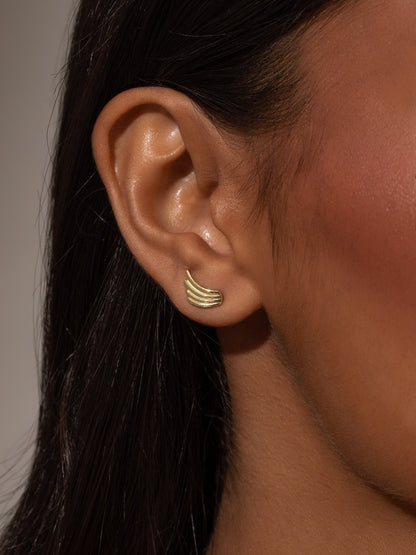 ["Vermeil Wing Stud Earrings ", " Gold Vermeil ", " Model Image ", " Uncommon James"]