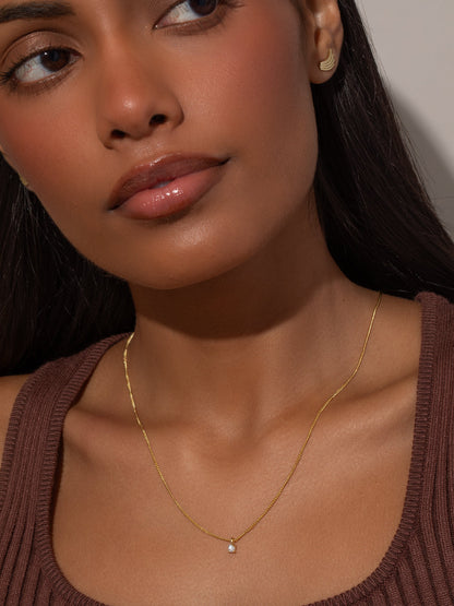 ["Vermeil Dream Diamond Necklace ", " Gold Vermeil ", " Model Image ", " Uncommon James"]