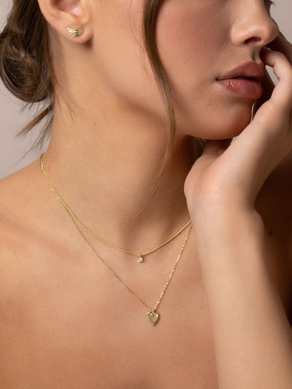 ["Vermeil Golden Heart Necklace ", " Gold Vermeil ", " Model Image ", " Uncommon James"]