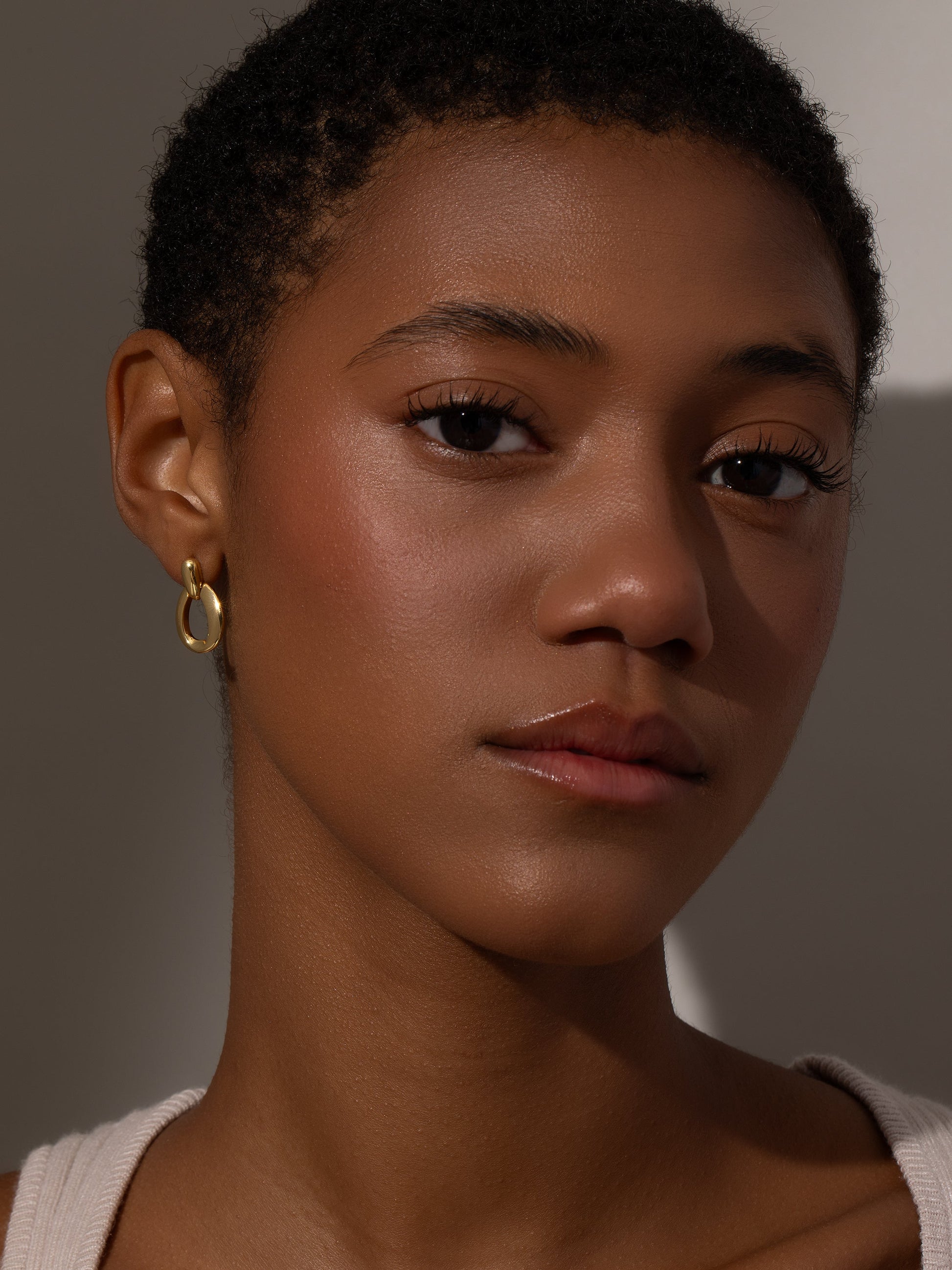 Vermeil High Class Earrings | Gold | Model Image | Uncommon James