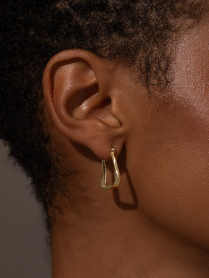 Vermeil Liquidize Hoop Earrings | Gold | Model Image | Uncommon James