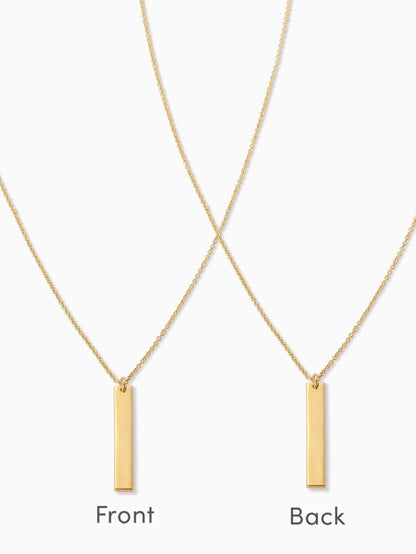 ["Vertical Bar Necklace ", " Gold ", " Lifestyle Image ", " Uncommon James"]